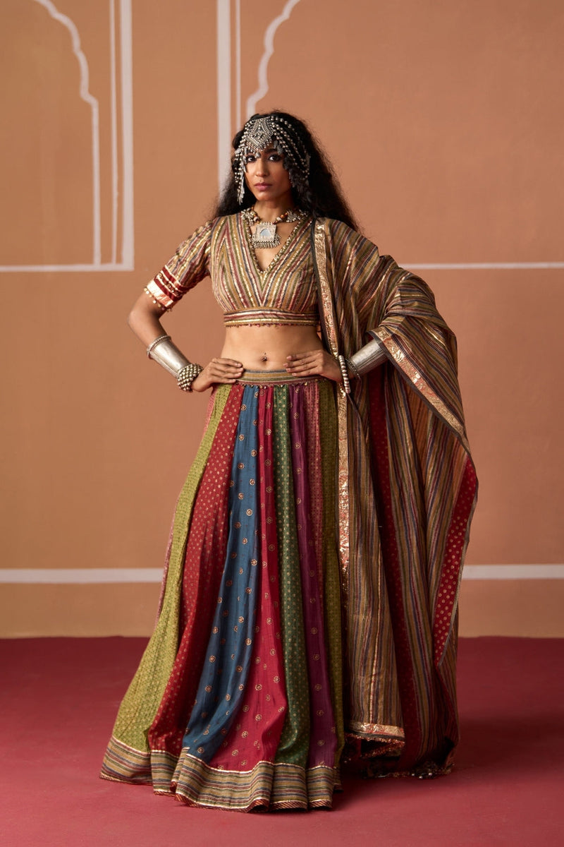 Kashi Skirt chanderi indo-western by SWATTI KAPOOR in multi-color for women in Singapore