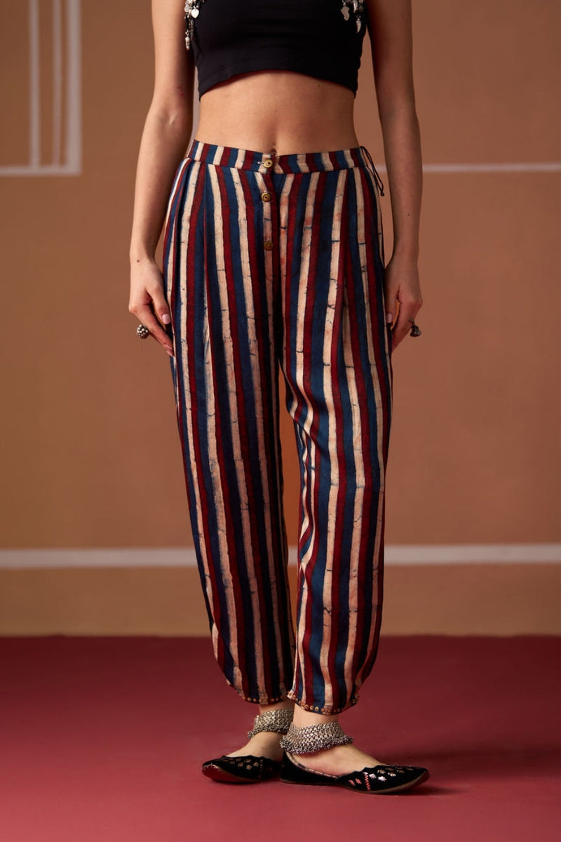 Nazar Pant satin pyjama/salwar by SWATTI KAPOOR in multi-color for women in Singapore