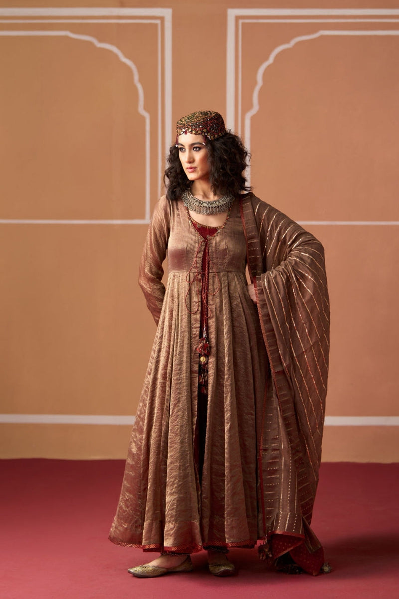 Dev Dupatta chanderi dupatta by SWATTI KAPOOR in grey for women in Singapore