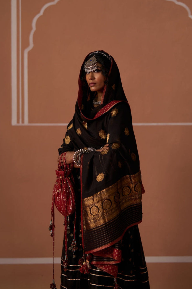 Lavanya Dupatta banarasi dupatta by SWATTI KAPOOR in black for women in Singapore