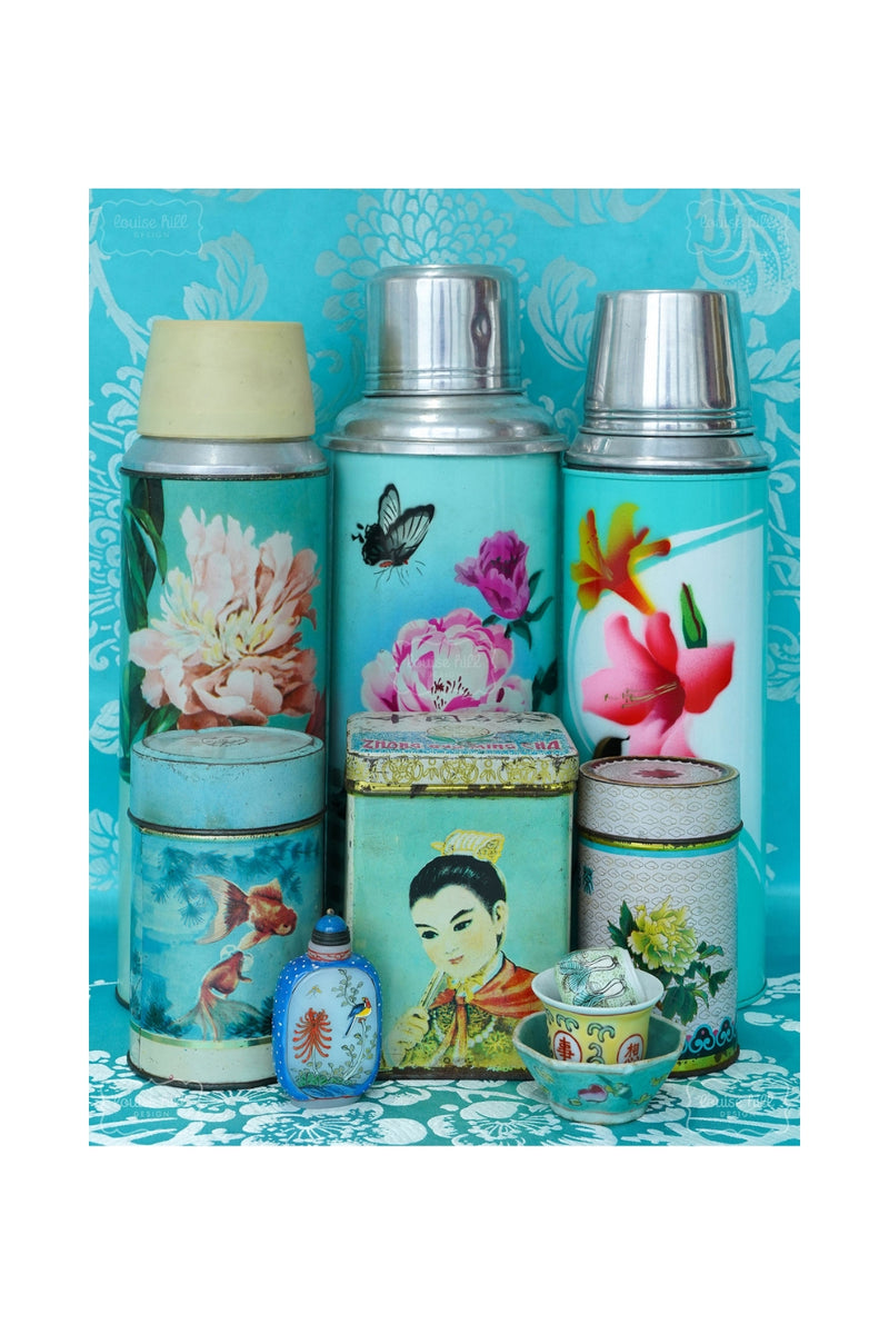 Still Life in Turquoise & A Pop of Pink