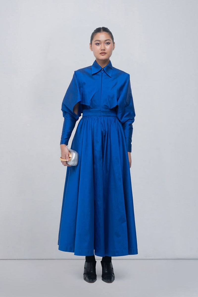 Ninon Dress viscose by Leh Studios in blue for women in Singapore