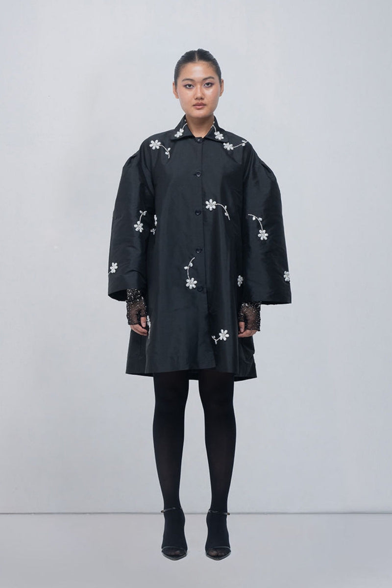 Luna Jacket viscose by Leh Studios in black for women in Singapore