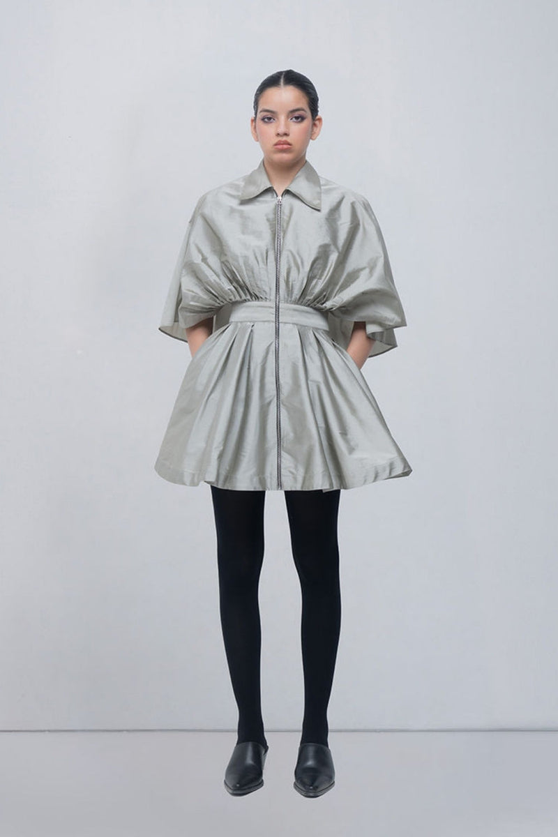 Lou Dress viscose by Leh Studios in silver for women in Singapore