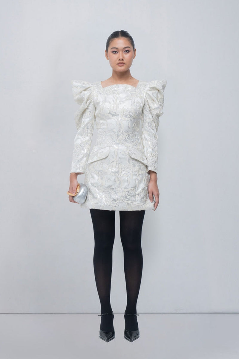 Layla Dress viscose by Leh Studios in ivory for women in Singapore