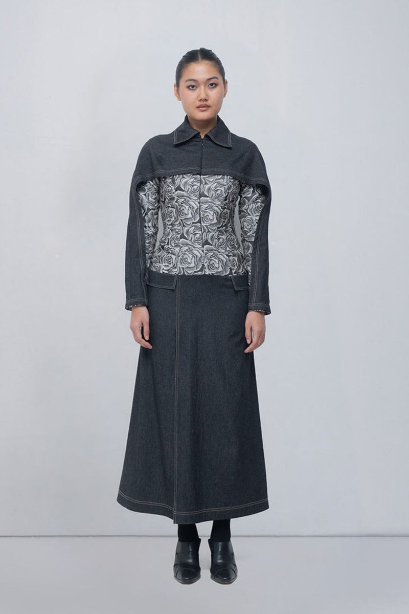 Ipek Dress viscose by Leh Studios in grey for women in Singapore