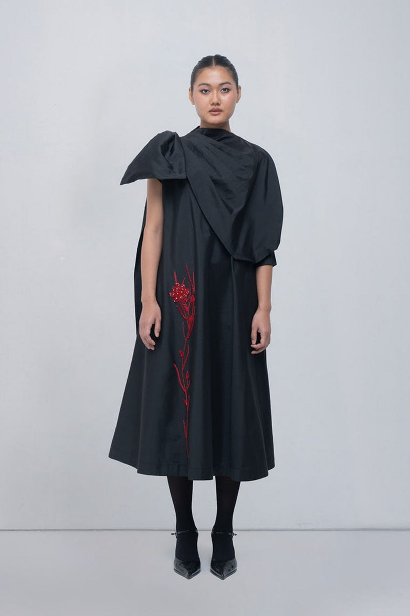Estelle Dress viscose by Leh Studios in black for women in Singapore