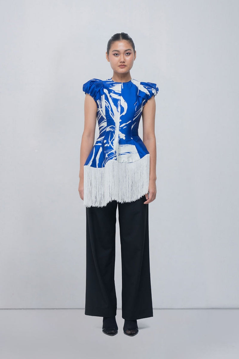 Bea Top viscose top/shirt by Leh Studios in ivory for women in Singapore