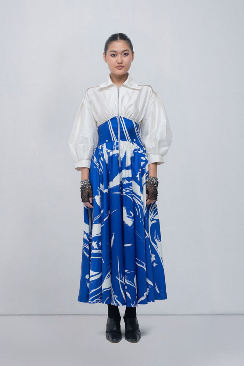Aiysha Dress viscose by Leh Studios in ivory for women in Singapore