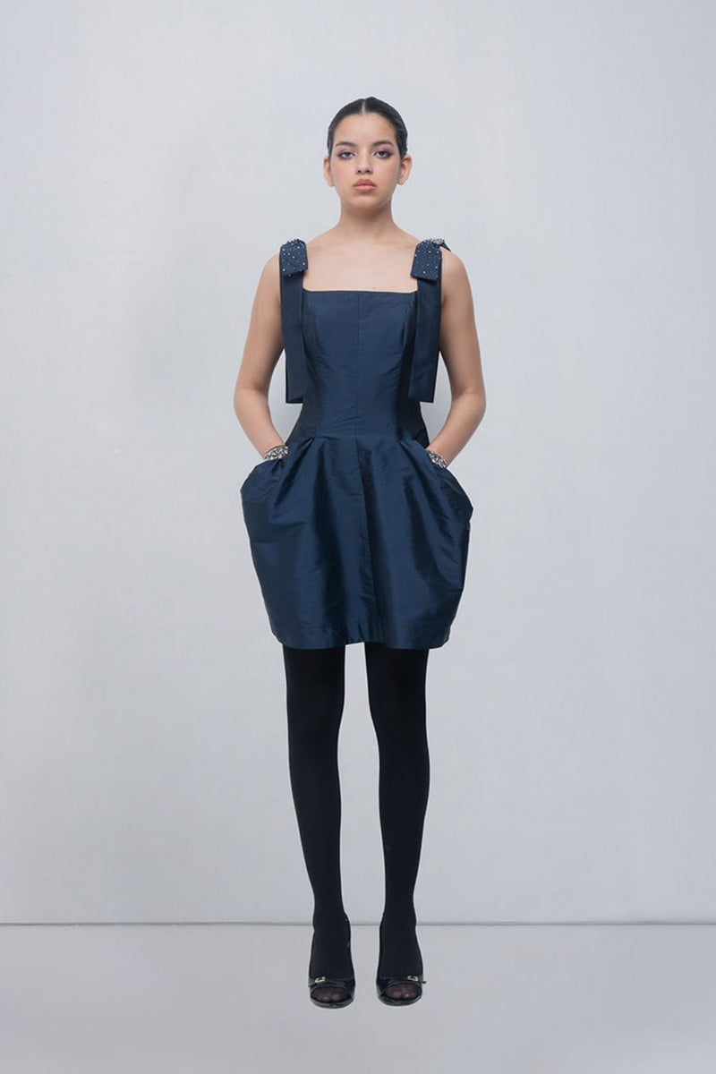 Drema Dress viscose by Leh Studios in blue for women in Singapore