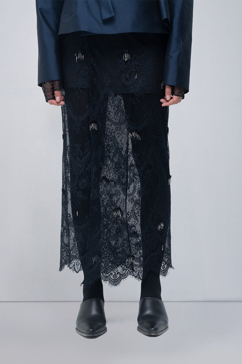 Lizzy Skirt viscose skirt by Leh Studios in black for women in Singapore