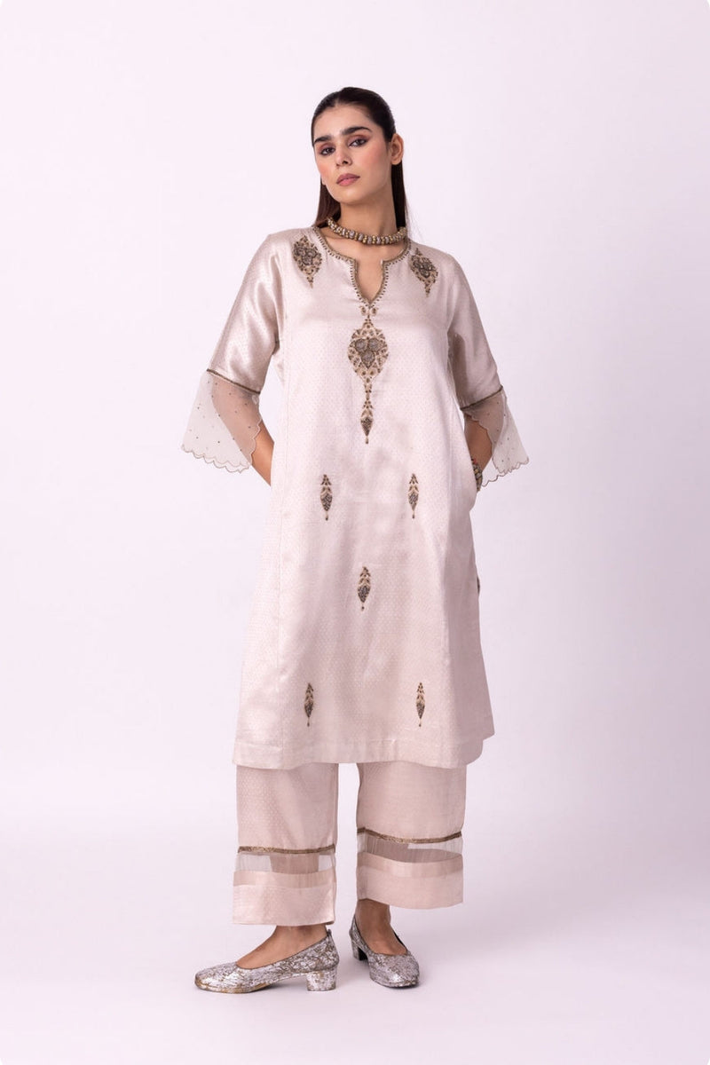 Khaab Kurta mushroo kurta/kurta set by Shades of India in beige for women in Singapore
