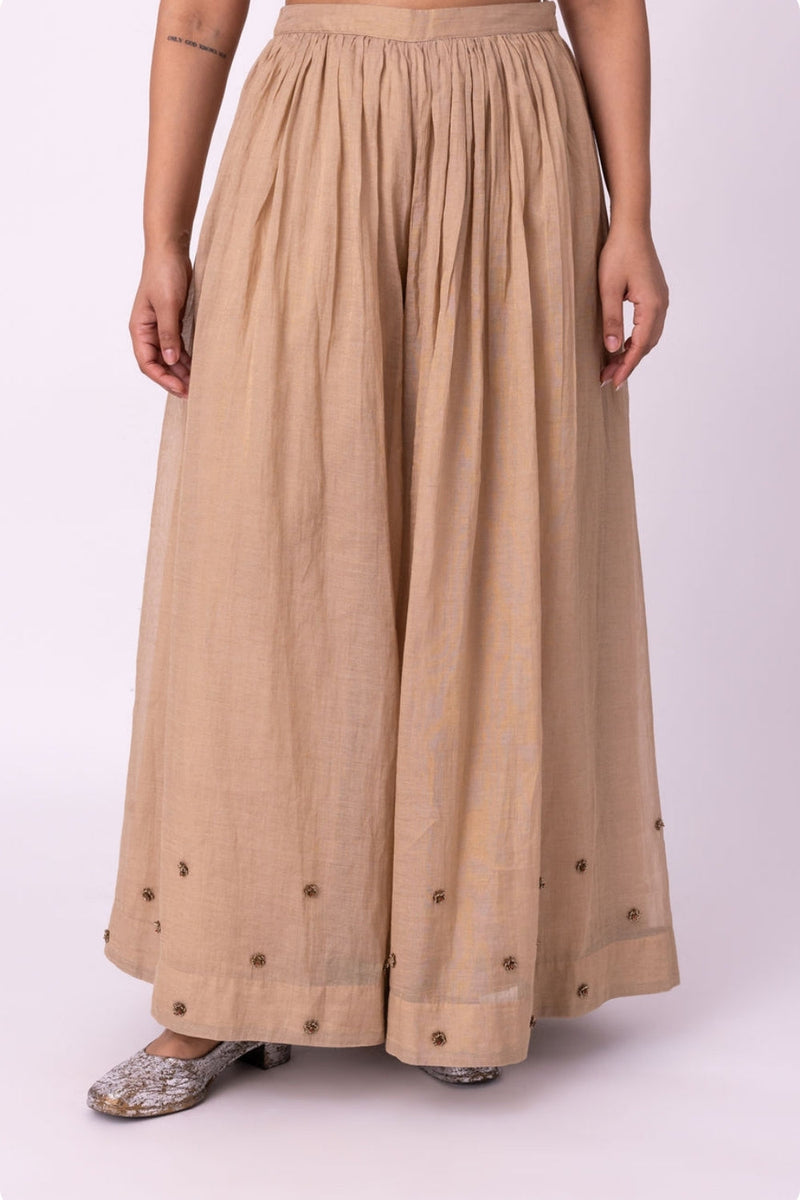 Pesas Sharara tissue pyjama/salwar by Shades of India in stone for women in Singapore