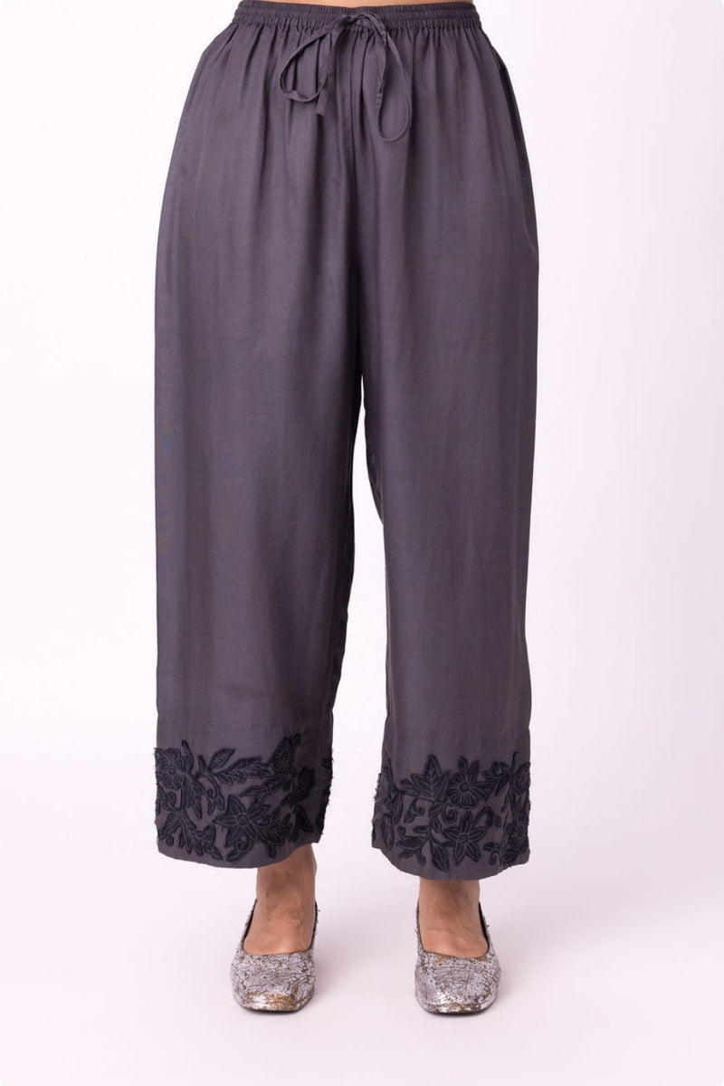 Neelra Pyjama silk cotton satin pyjama/salwar by Shades of India in charcoal for women in Singapore