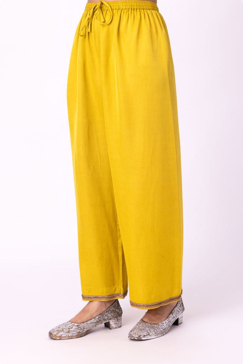 Yana Tulip Pant linen blend pyjama/salwar by Shades of India in yellow for women in Singapore
