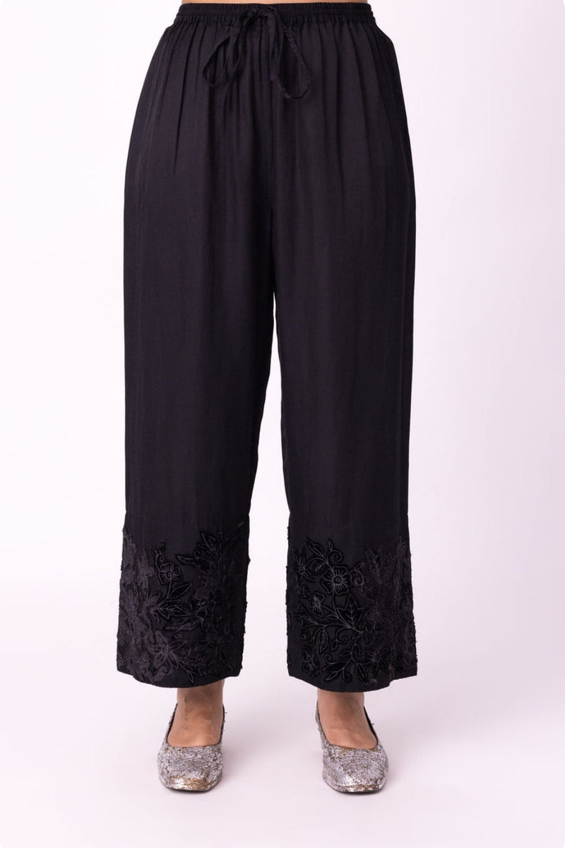 Ruhani Pyjama silk cotton satin pyjama/salwar by Shades of India in black for women in Singapore