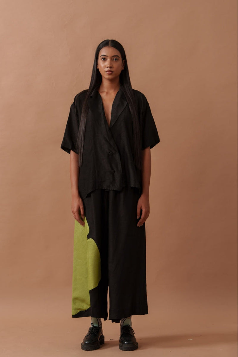 Gunpowder Flo Pants mysore silk pant/trouser by Stoique in green, black for women in Singapore