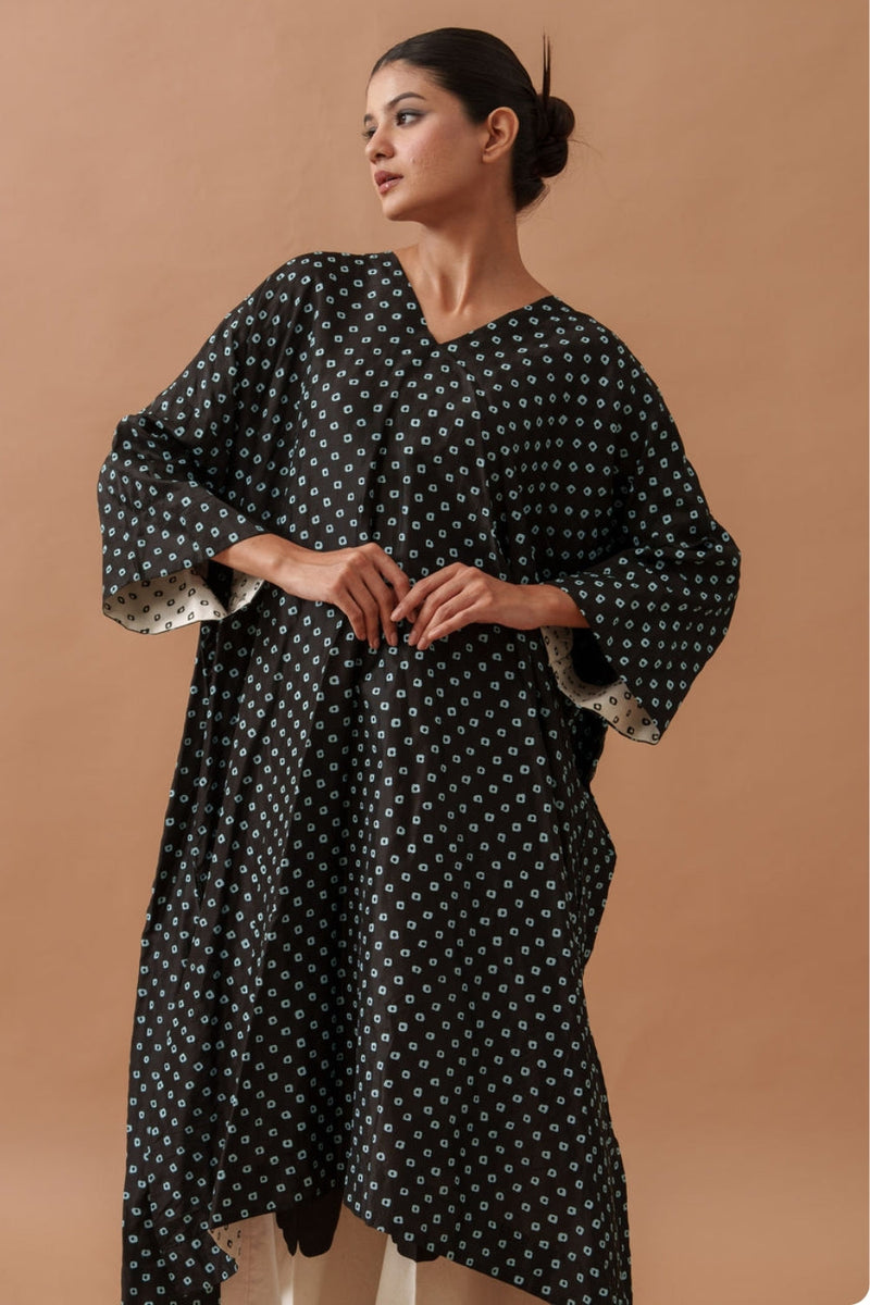 Morning Glory upada silk top/shirt by Stoique in black, blue, ivory for women in Singapore