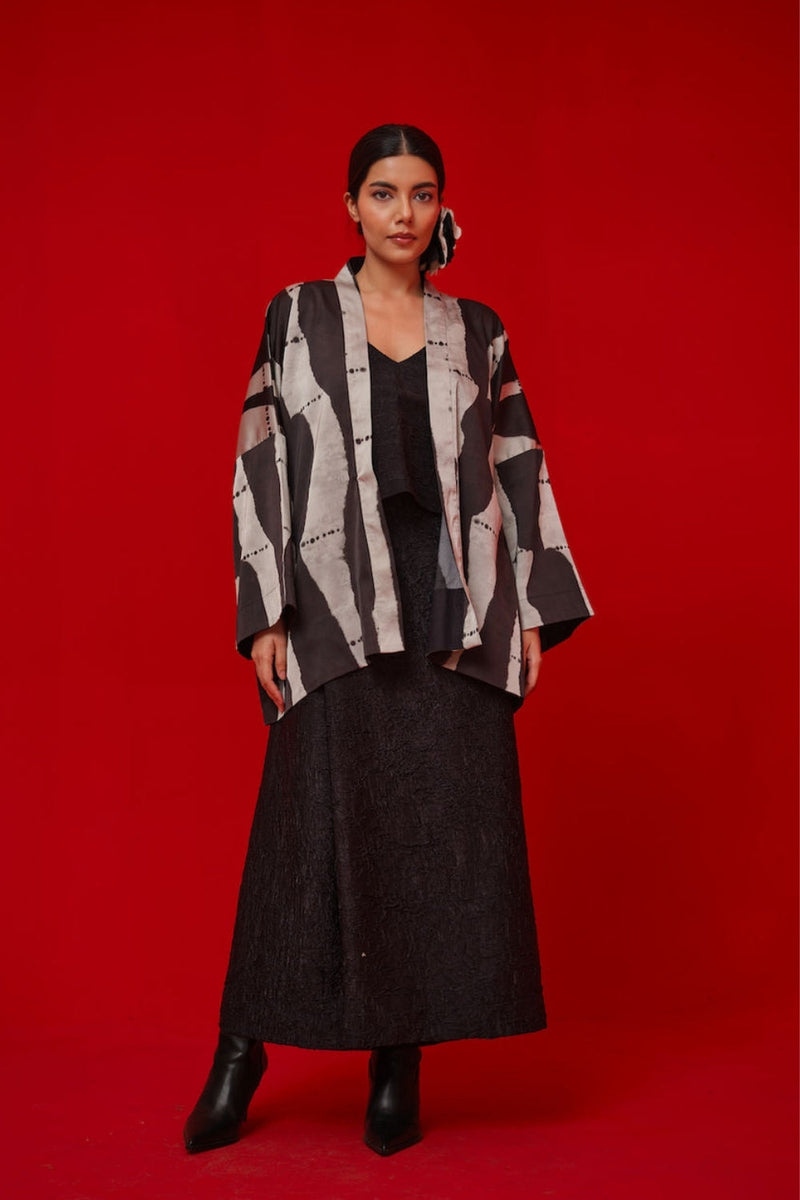 Unfold Skirt-Black crushed silk pant/trouser by Stoique in black for women in Singapore