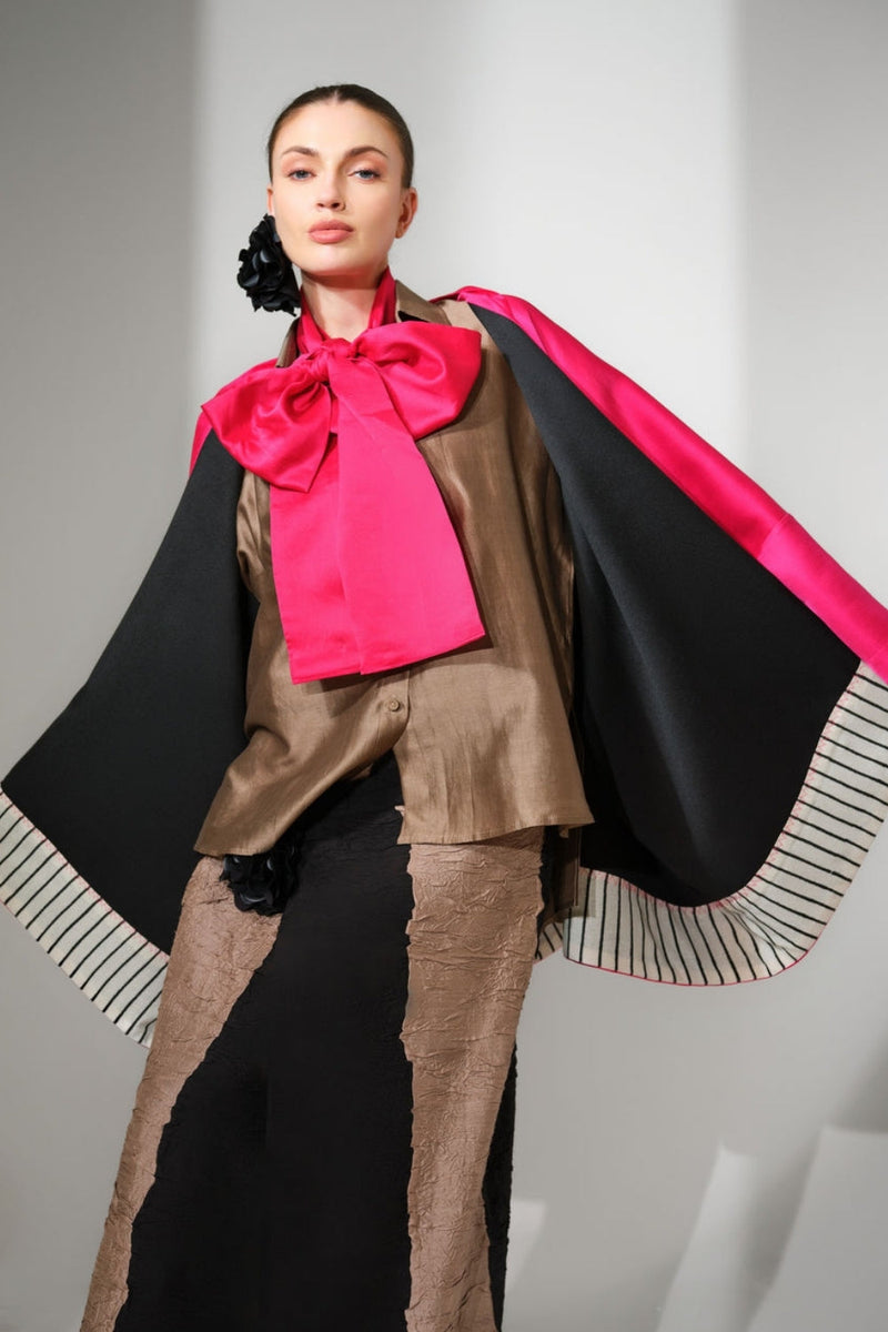 Chi Jacket-Pink satin jacket/overlay by Stoique in pink for women in Singapore