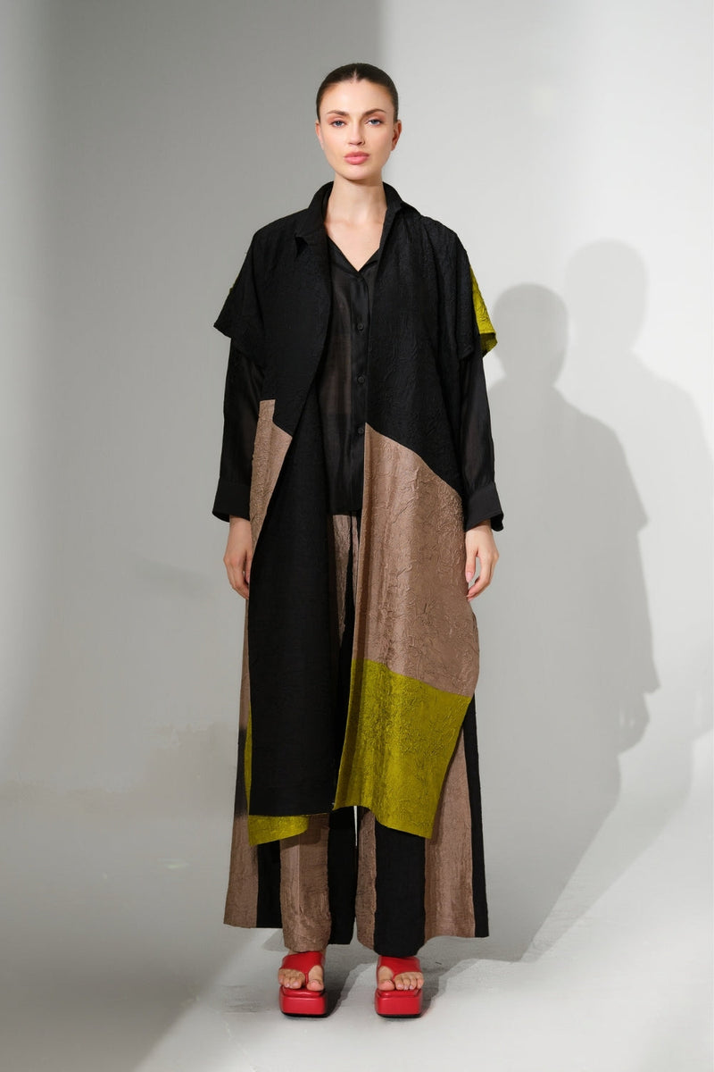 Awaken Tunic-Black + Grey + Lime crushed silk tunics/kaftan by Stoique in black, grey, lime for women in Singapore