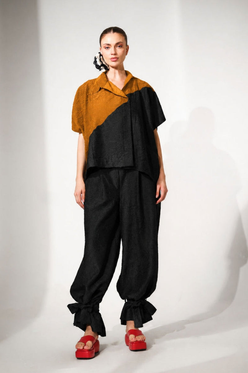 Grain Pants-Grey crushed silk pant/trouser by Stoique in grey for women in Singapore