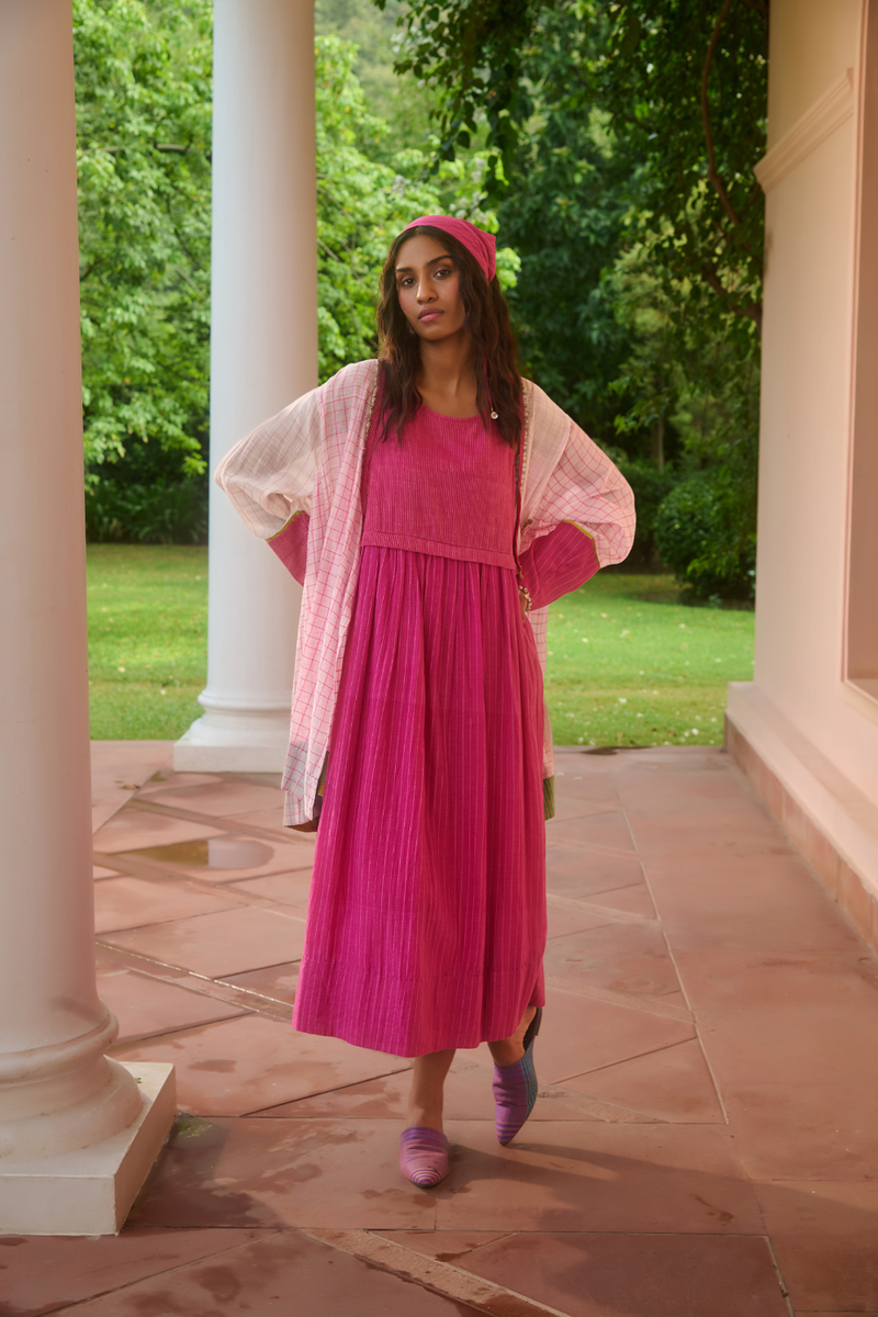 JESSIE OVERLAY-PINK & IVORY silk by SWATTI KAPOOR in multi color for women in Singapore