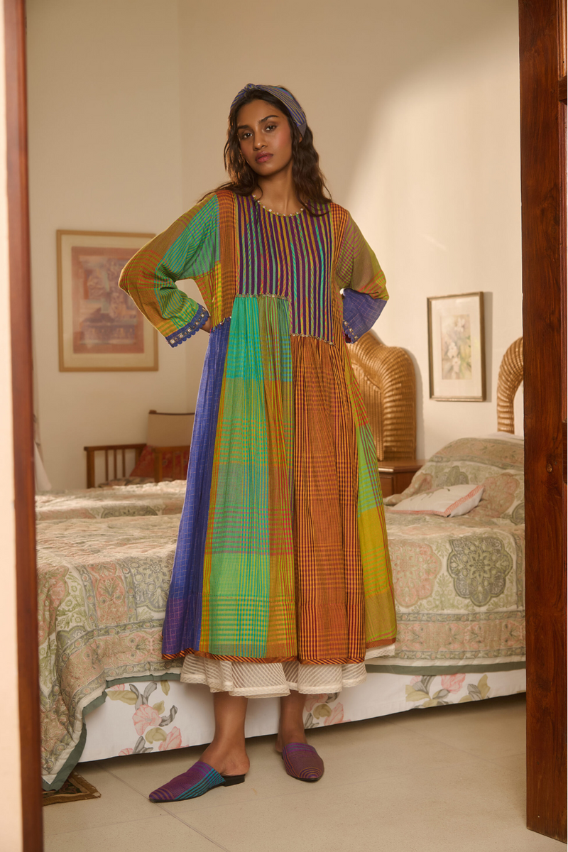 HESTER DRESS-MULTICOLOR silk by SWATTI KAPOOR in multi color for women in Singapore