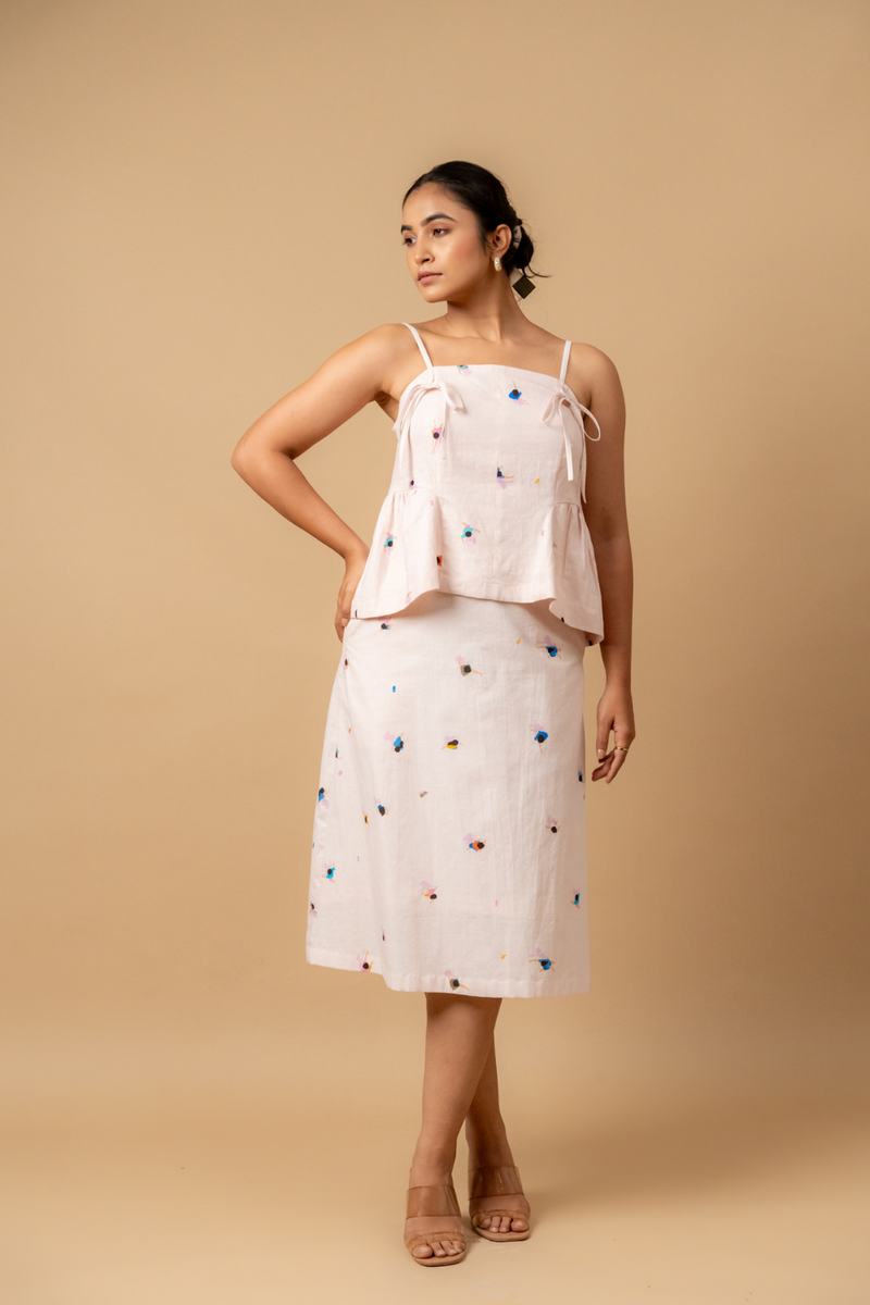Starglade printed skirt by Doodlage in pink color for women in Singapore