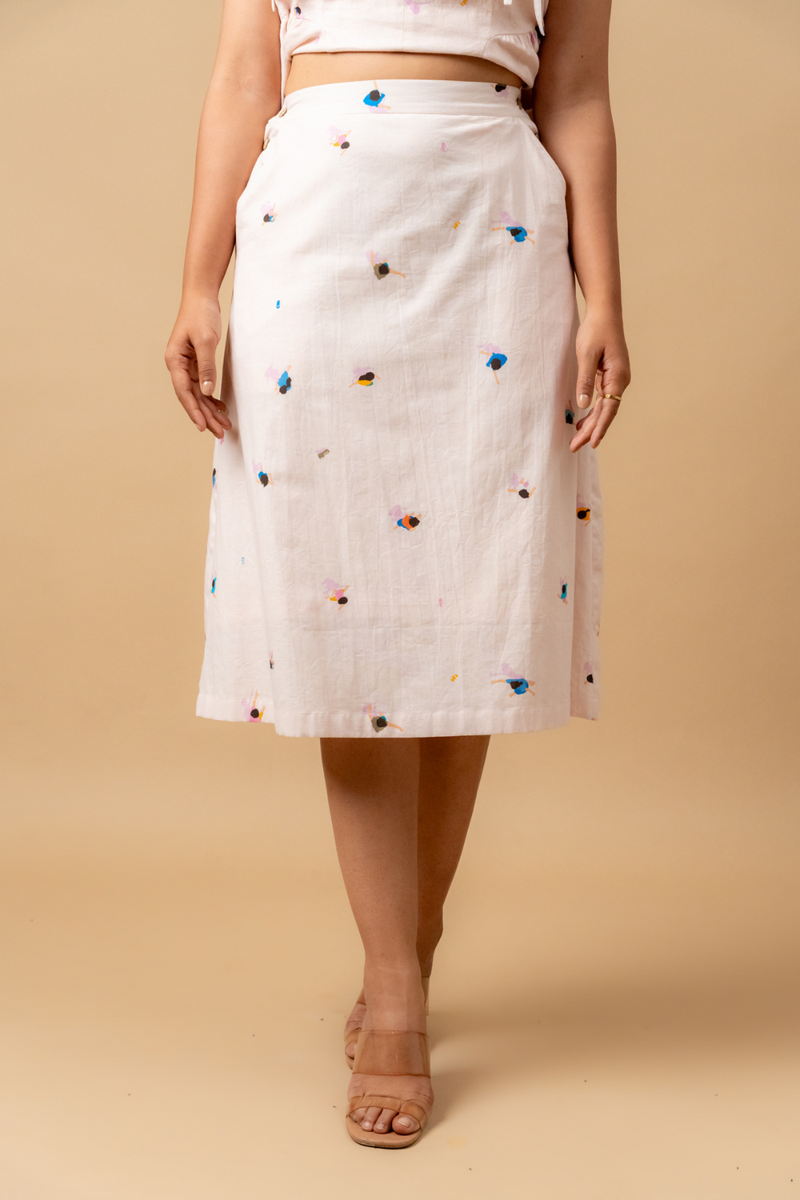 Starglade printed skirt by Doodlage in pink color for women in Singapore