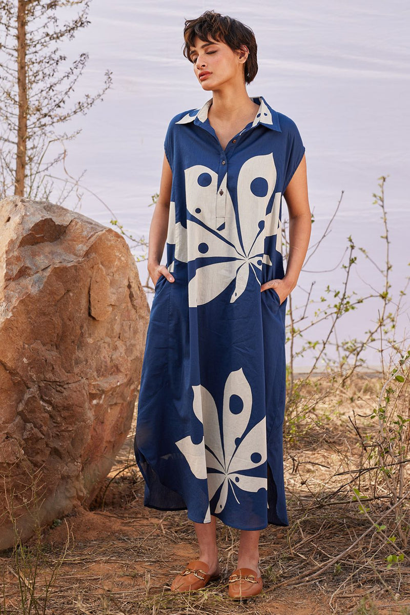 Azalea cotton by Khara Kapas in blue for women in Singapore