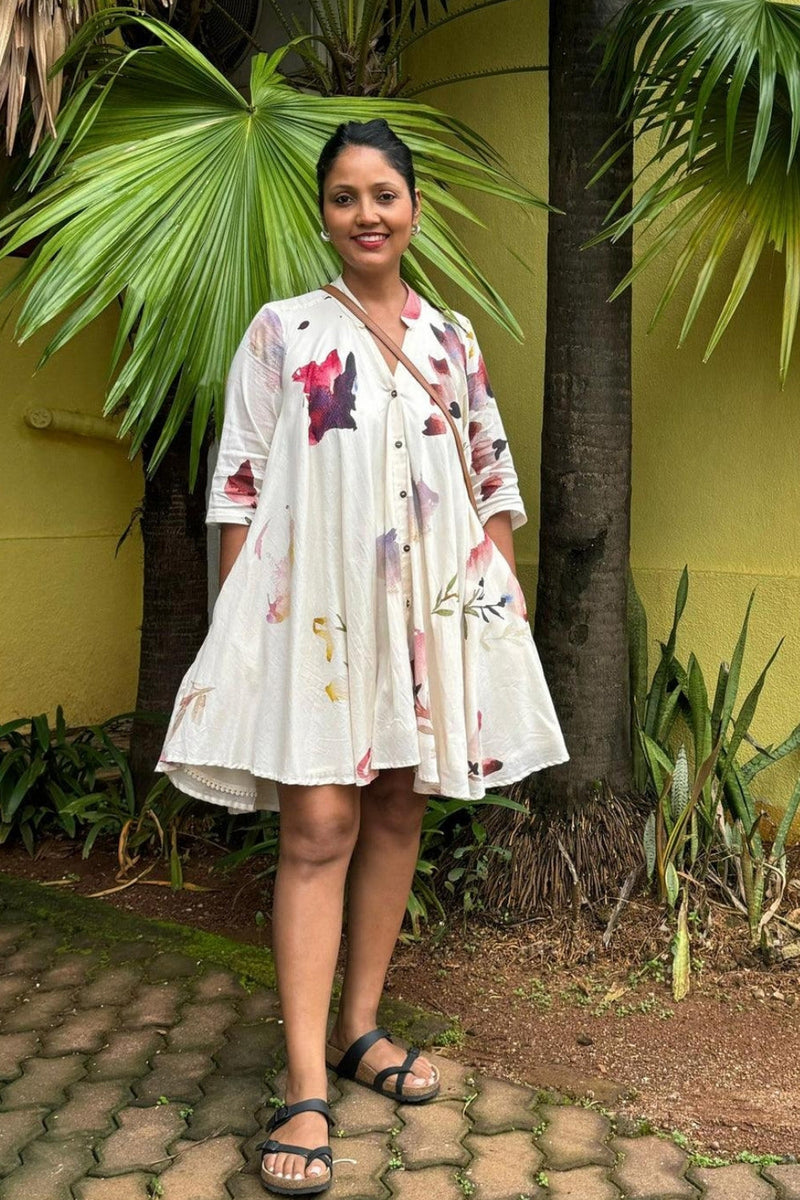 Gardenia Dress cotton dress by Khara Kapas in off white for women in Singapore