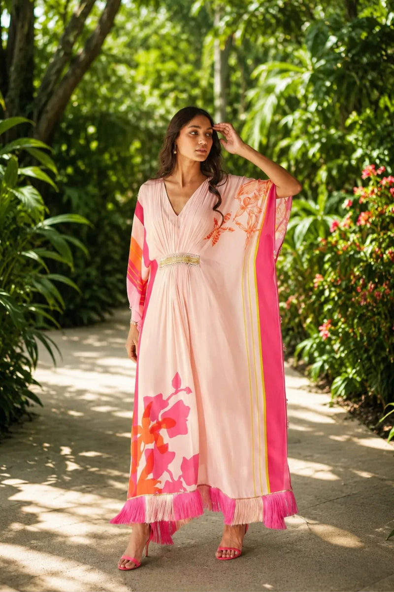 NUDE PINK BELT KAFTAN