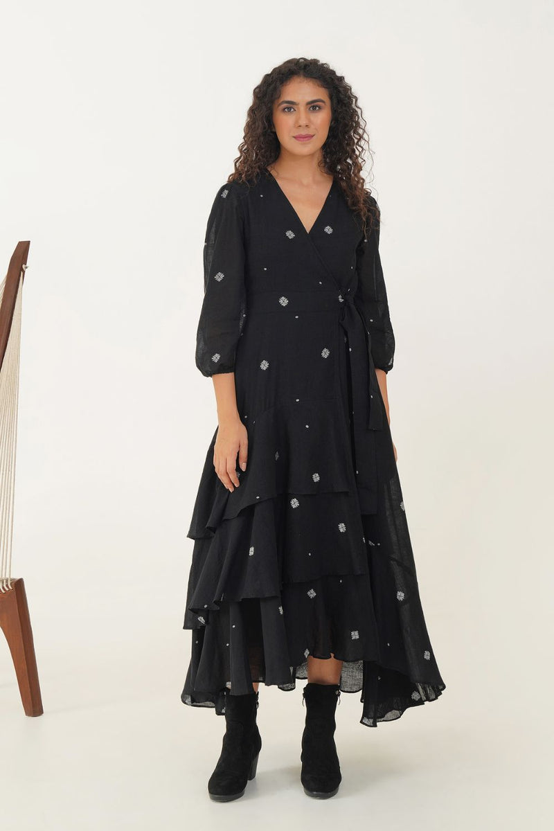 OAK DRESS 100% cotton Buy OAK DRESS from C&W | Dresses for Women by Indigo Dreams in black color for women in Singapore