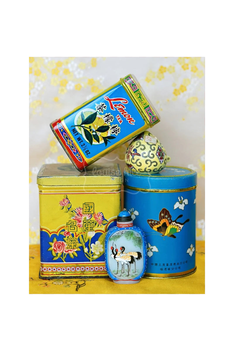 Still Life in Bright blue & Lemon Yellow
