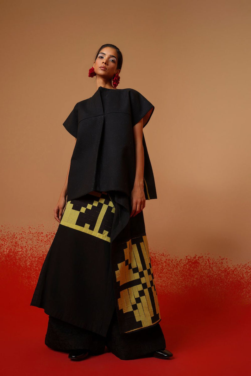 Ember Top-Black cotton matty tops and shirts by Stoique in black for women in Singapore