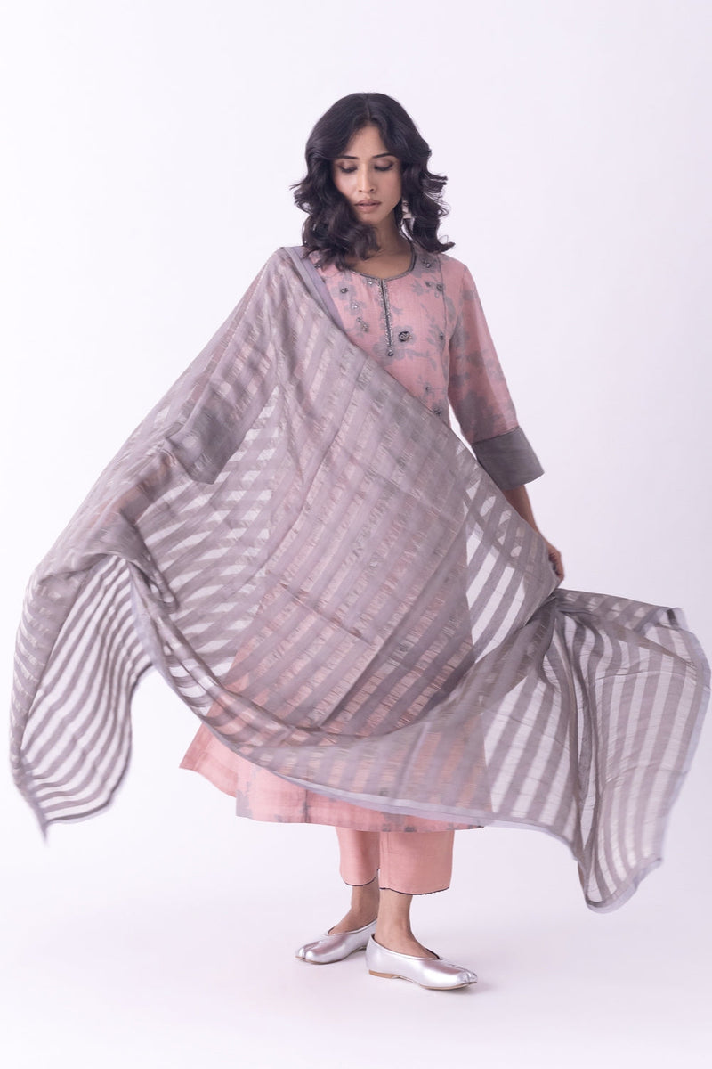Zariya-Dupatta tissue dupatta by Shades of India in grey for women in Singapore