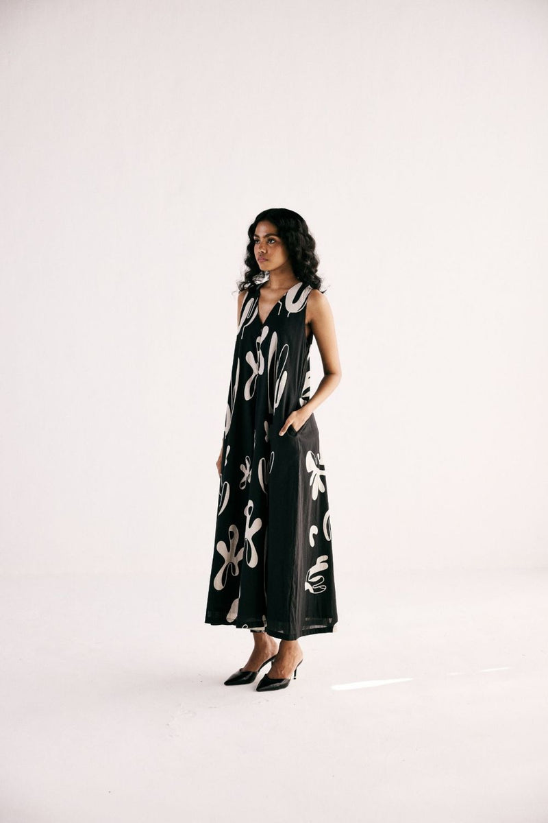 CACTUS JUMPSUIT cotton by Khara Kapas in black for women in Singapore