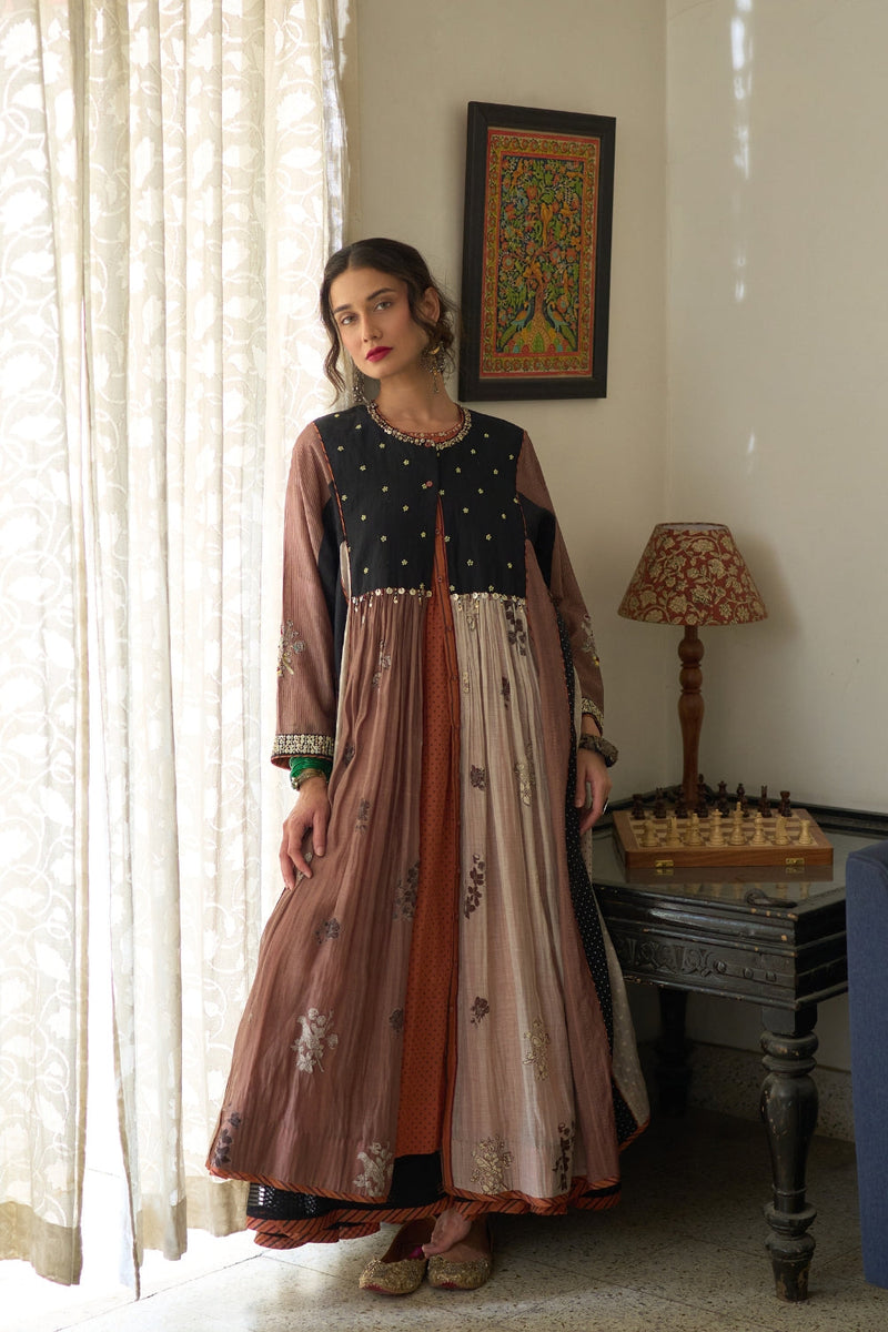 Aria Kurta chanderi kurta/kurta set by SWATTI KAPOOR in multi-color for women in Singapore