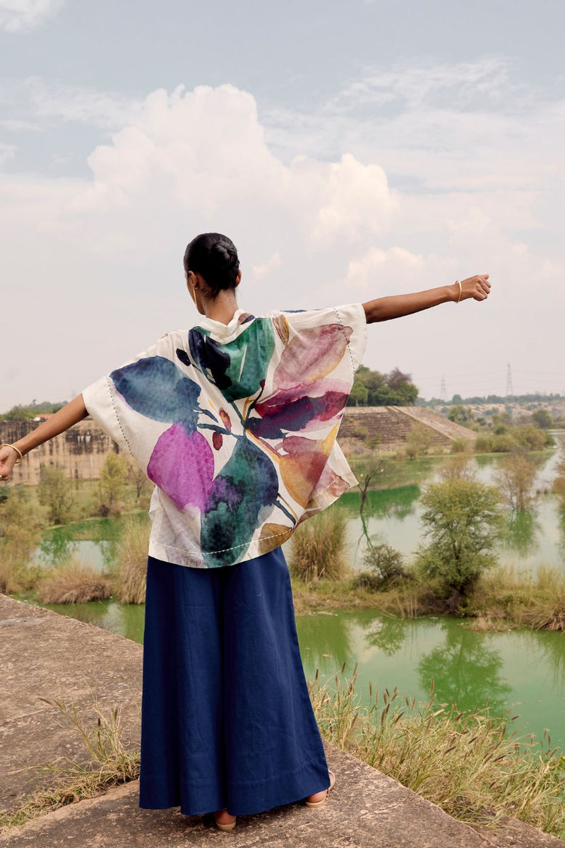 Blue jay top cotton by Khara Kapas in multi for women in Singapore
