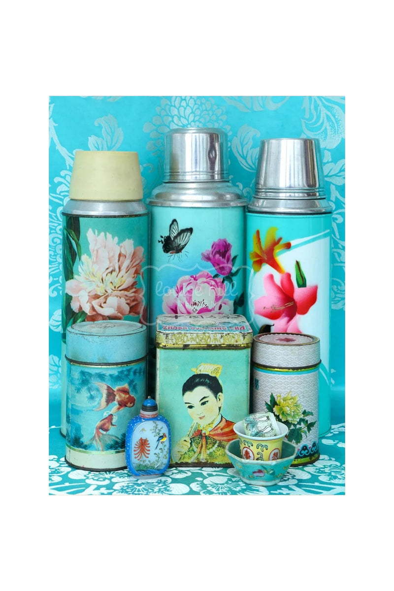 Still Life in Turquoise & A Pop of Pink