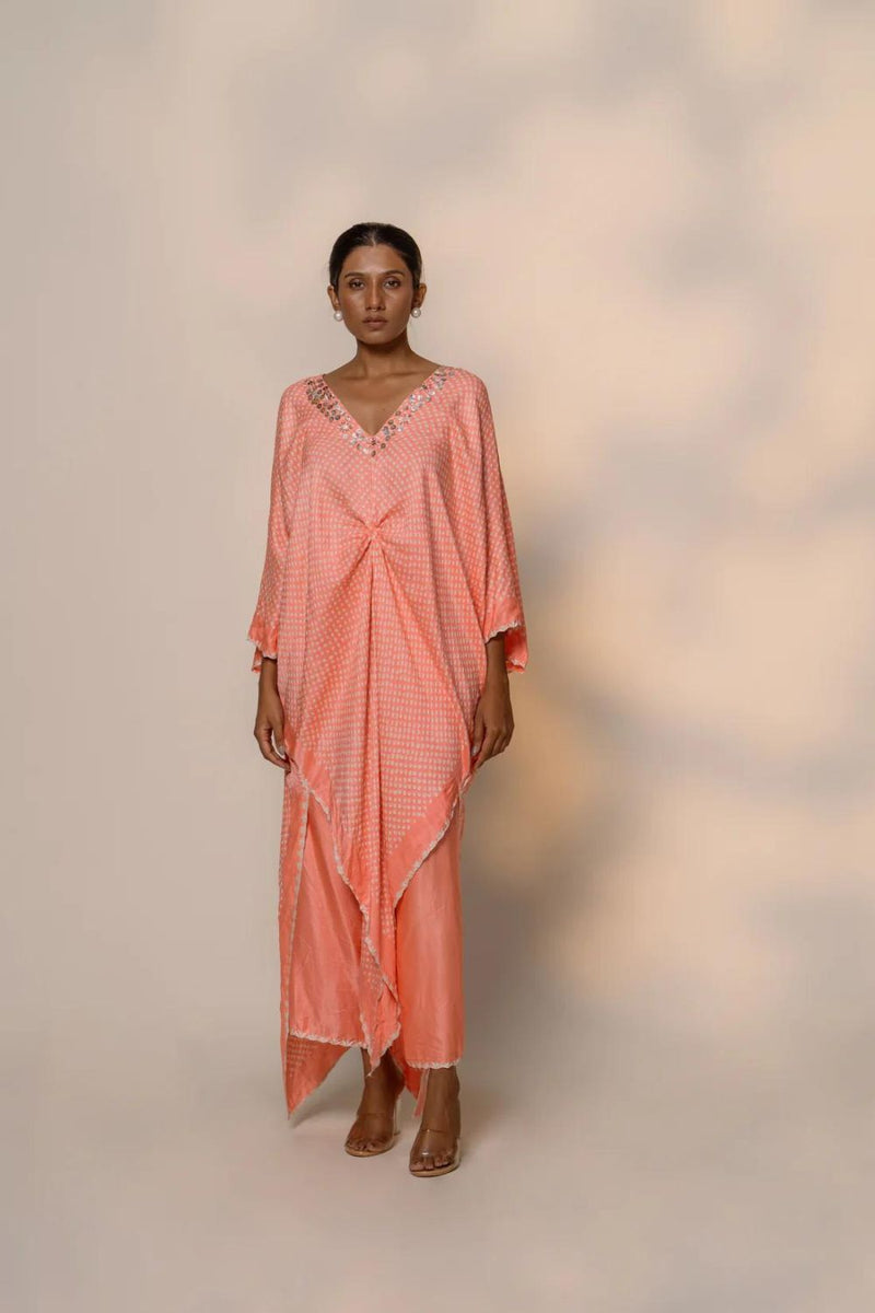SAKURA SET-PEACH silk by Dyelogue in peach color for women in Singapore