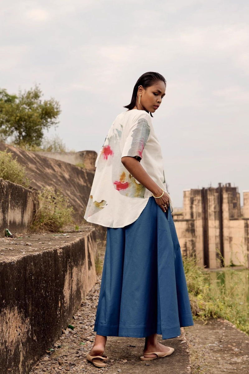Silia top cotton by Khara Kapas in white for women in Singapore