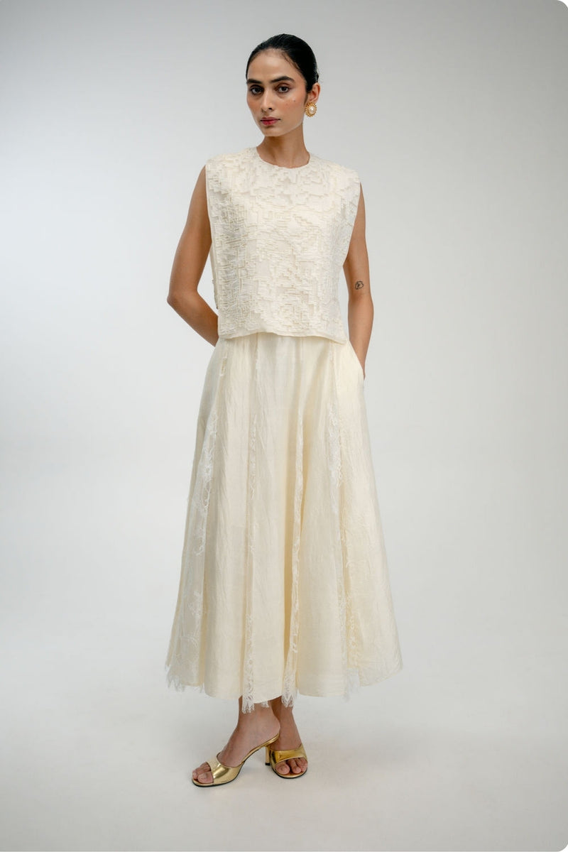 Love Letter Set mulberry silk co-ord set by Ode to Odd in off white for women in Singapore