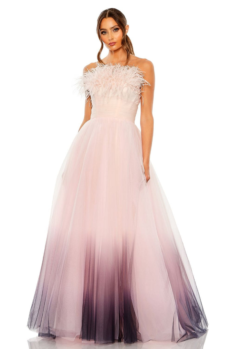 MD-20557 Off Shoulder Ombre Gown-Pink by Mac Duggal in pink color for women in Singapore
