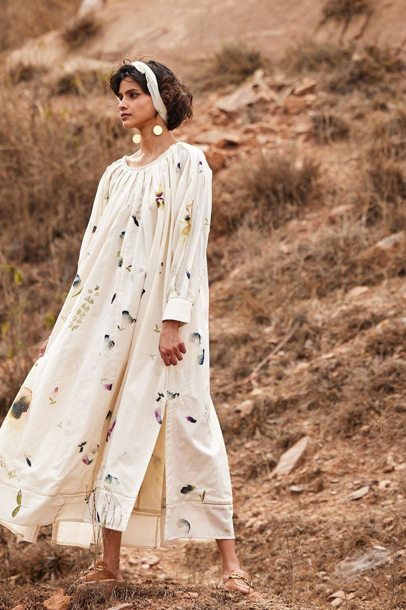Gul Dress cotton by Khara Kapas in white for women in Singapore