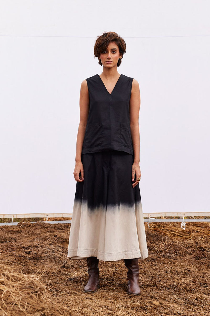 Pebble co-ord set cotton by Khara Kapas in black for women in Singapore
