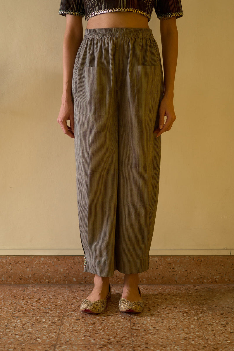 Kajal Pant cotton pyjama/salwar by SWATTI KAPOOR in grey for women in Singapore