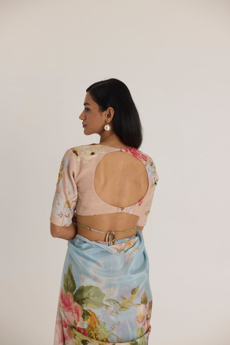 HAZEL BLOUSE organza by Yam in pink color for women in Singapore