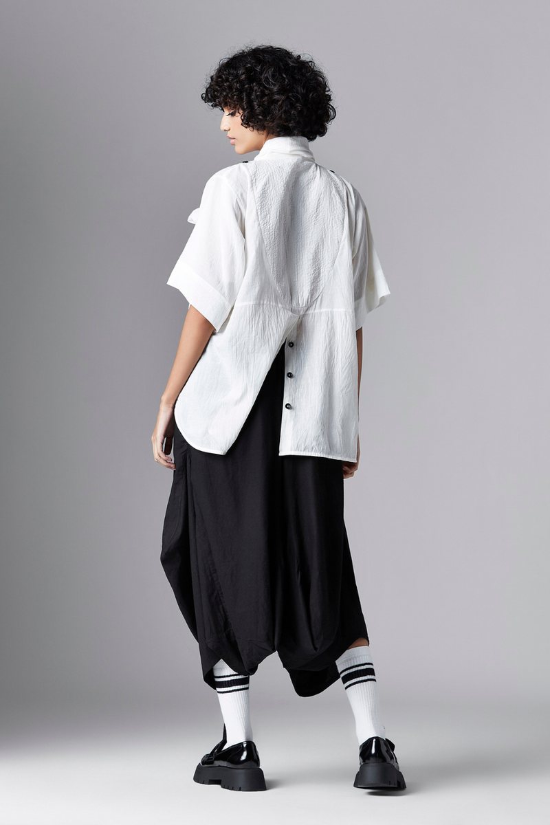 AYLIN SHIRT cotton Tops and Shirts by Chola in white color for women in Singapore